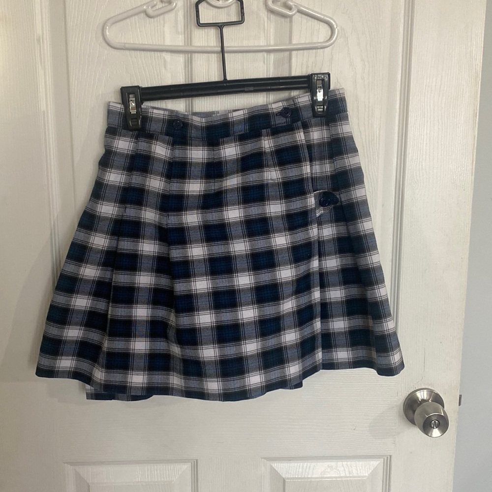 Plaid Navy Blue School Girl Skirt